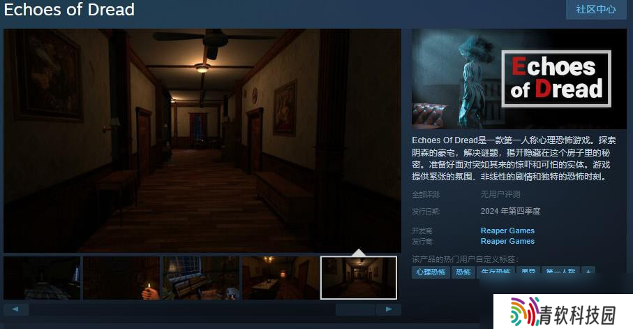 第一人称心理恐怖游戏《Echoes of Dread》Steam页面上线 支持中文