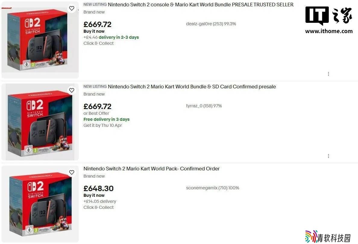 任天堂Switch 2遭黄牛疯抢，eBay高价成交记录频现
