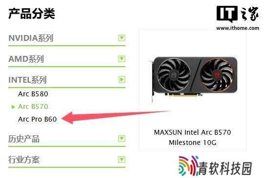 铭瑄Arc Pro B60专业显卡现身官网，24GB显存版本何时发布？