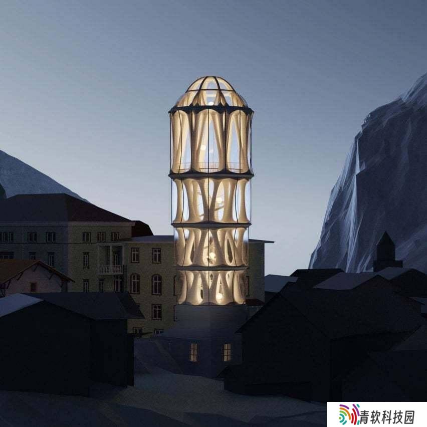 阿尔卑斯山麓惊现世界最高3D打印建筑，29.87米高，内部堆叠124个混凝土构件