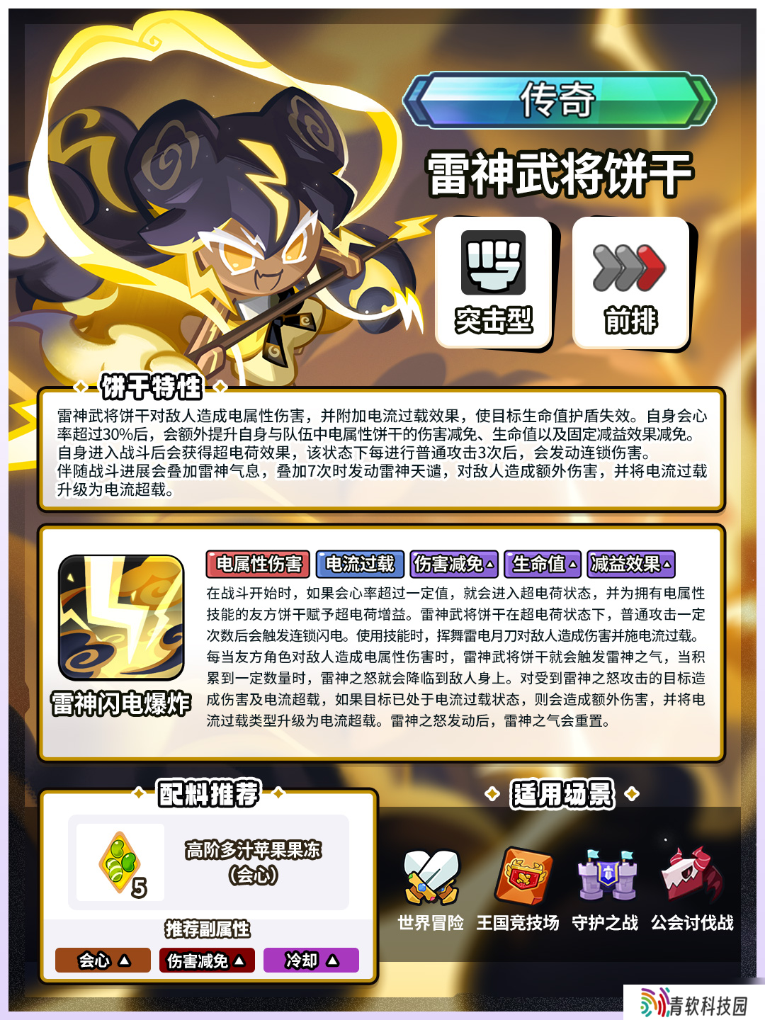 冲呀！饼干人：王国「7日签到得」 雷神武将饼干 技能情报