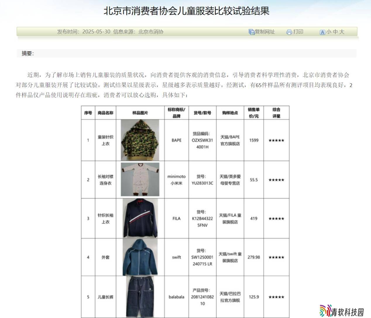 北京市消协抽检78件样品 ZARA、UNDER ARMOUR等11件样品存在问题