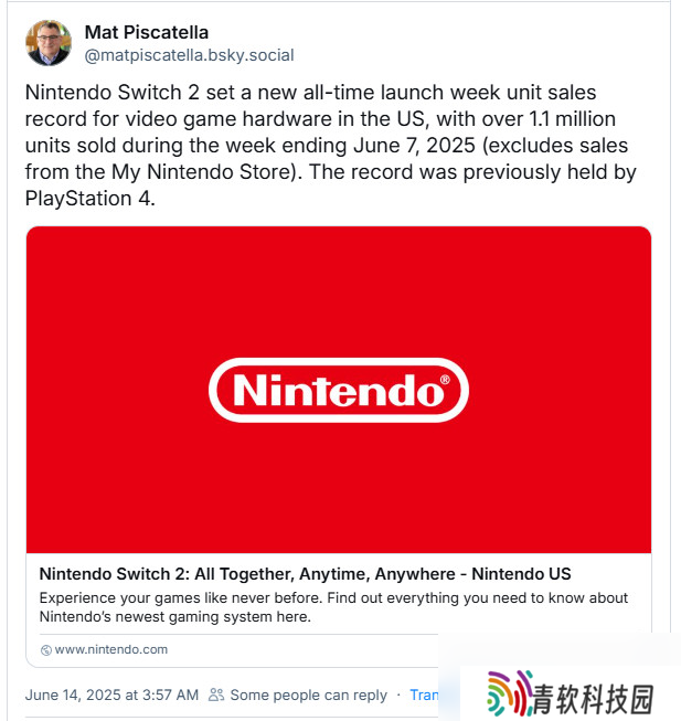 卖疯了！Switch 2美国首周销量超110万台