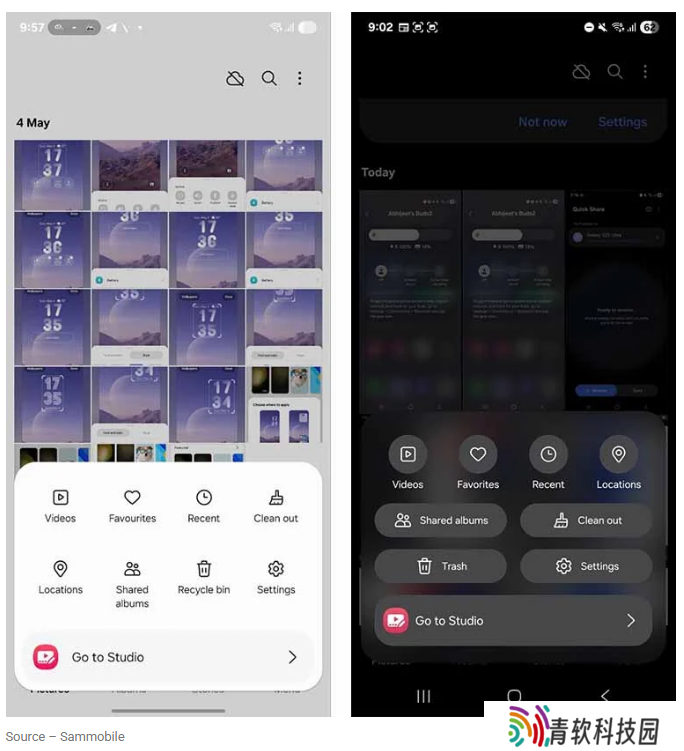 初探三星 One UI 8 界面：模糊 + 磨砂效果，提升 UI 深度感