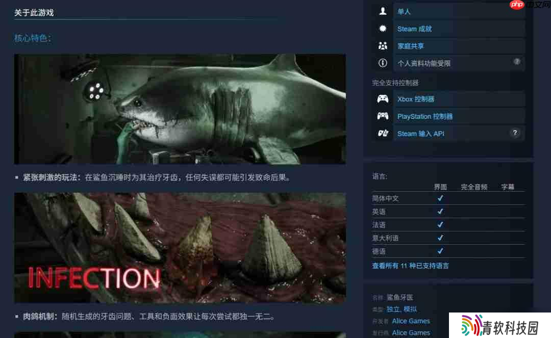 恐怖肉鸽游戏《鲨鱼牙医》公布 冒死给鲨鱼看牙