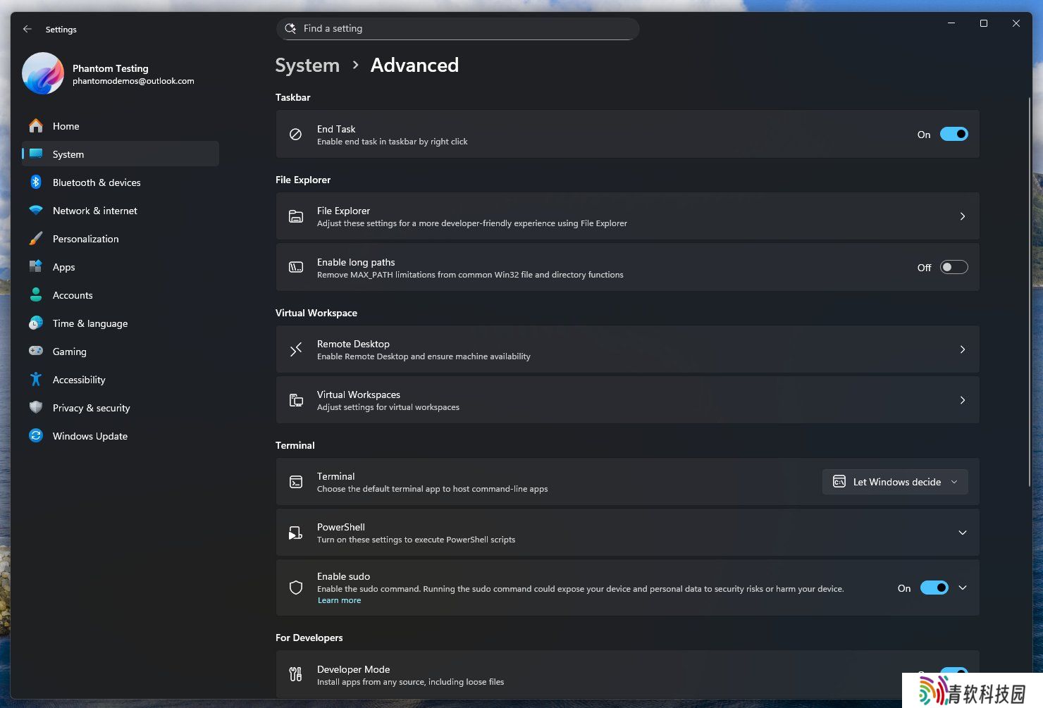 微软 Win11“高级设置”已上线 Dev / Beta 版本，可通过 ViVeTool 开启