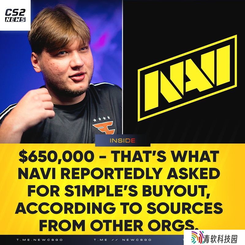 俄媒：Major后三队有意s1mple NAVI开价65万美元