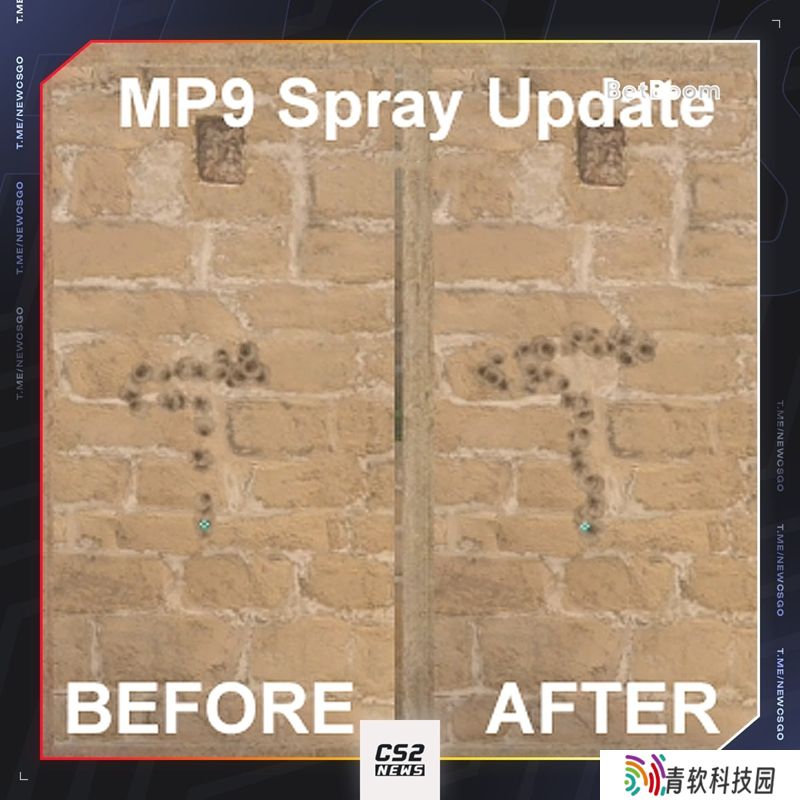 MP9更新前后弹道对比：弹着点分布更为散乱