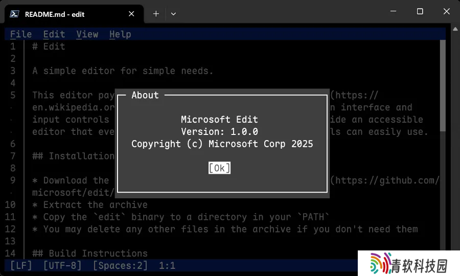微软开源 Edit 命令行文本编辑器：Rust 编写、不到 250kB，未来将入驻 Win11