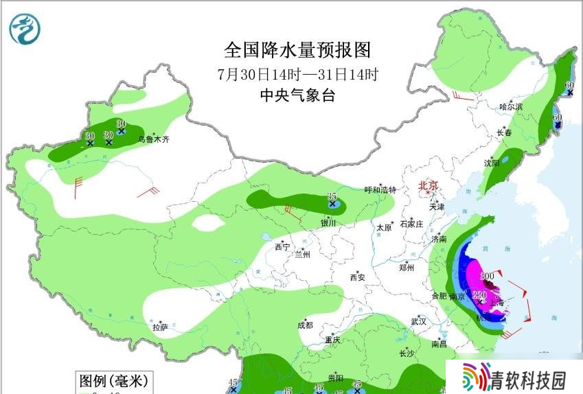 本轮强降雨中心已定，明日7月31号天气，大暴雨特大暴雨分布如下