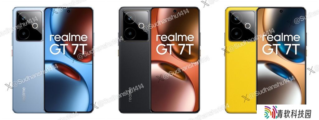 realme 真我 GT 7T 手机渲染图再曝：7000mAh 电池、5000 万主摄、天玑 8400 MAX 芯片